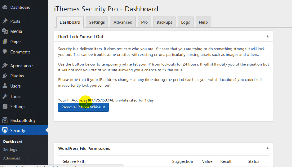Ithemes-Security-Pro-dashboard